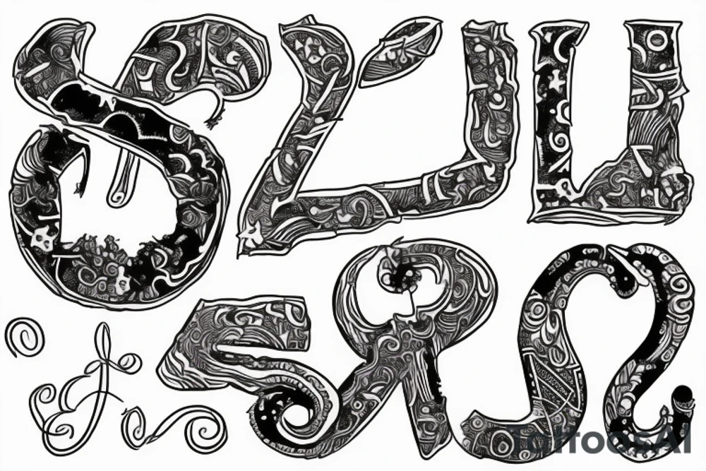 Letter g , g and i merge tattoo idea