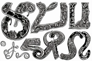Letter g , g and i merge tattoo idea
