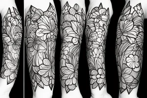 Lily, African violets,lyre flower arrangement tattoo idea