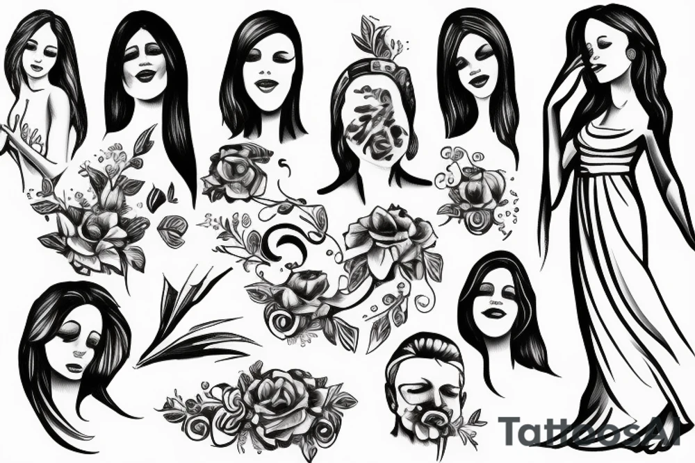 Woman Dancing with Jesus tattoo idea
