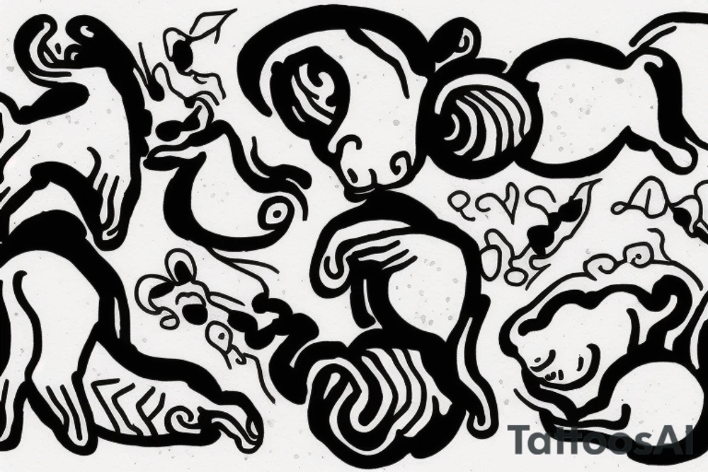 sleeping sheep in abstract mode tattoo idea