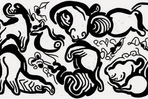 sleeping sheep in abstract mode tattoo idea