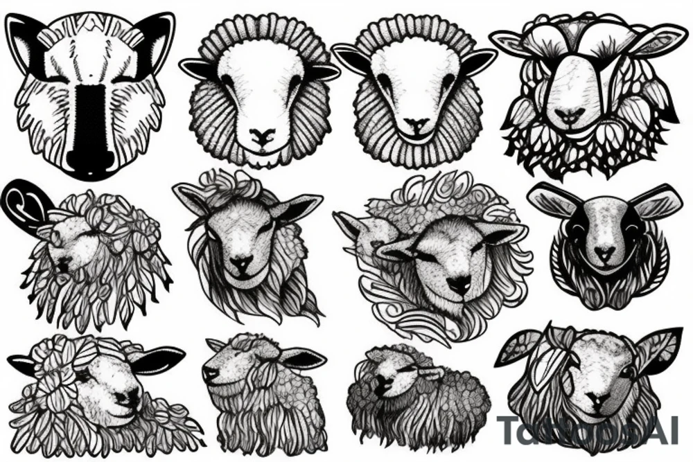 sleeping sheep with wolf fur tattoo idea
