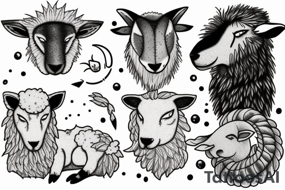 sleeping sheep with wolf fur tattoo idea