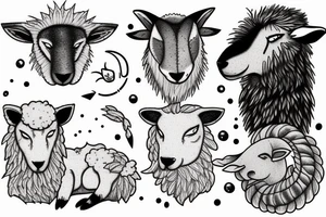 sleeping sheep with wolf fur tattoo idea