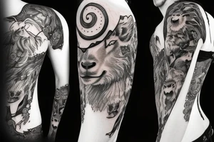 sleeping sheep with wolf fur tattoo idea