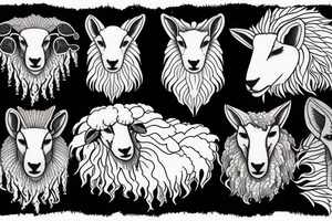 sleeping sheep with wolf fur tattoo idea
