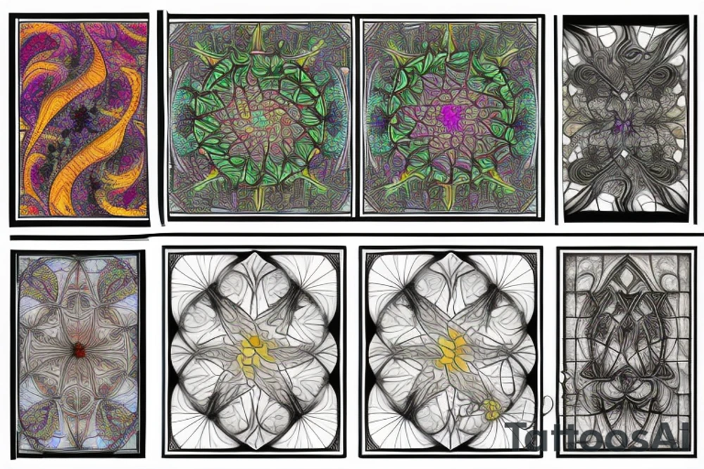 fractal stained glass tattoo idea