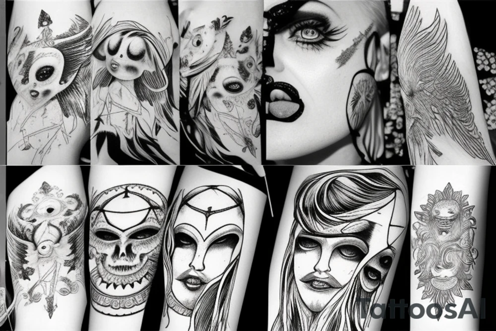 Seraphim angel with many eyes and very creepy or dark tattoo idea