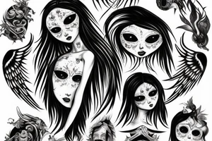 Seraphim angel with many eyes and very creepy or dark tattoo idea