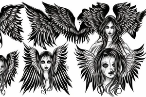 Seraphim angel with many eyes and very creepy or dark tattoo idea