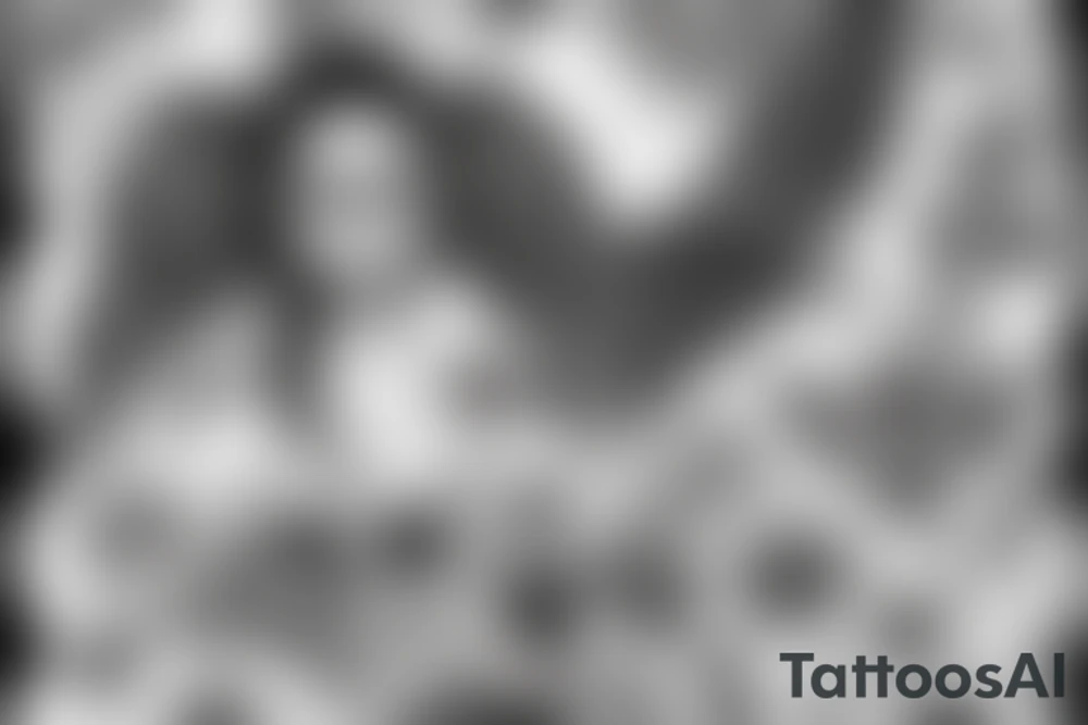 Seraphim angel with many eyes and very creepy or dark tattoo idea