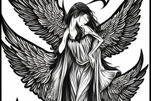 Seraphim angel with many wings eyes tattoo idea