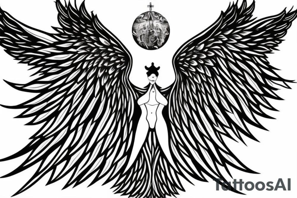 Seraphim angel with many wings eyes tattoo idea