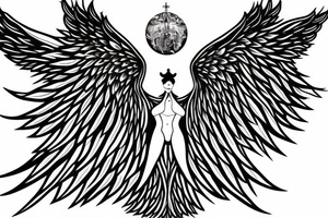 Seraphim angel with many wings eyes tattoo idea