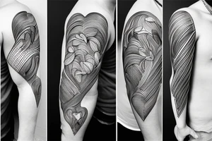 Human heart, with veins and arteries, but separately from humans tattoo idea