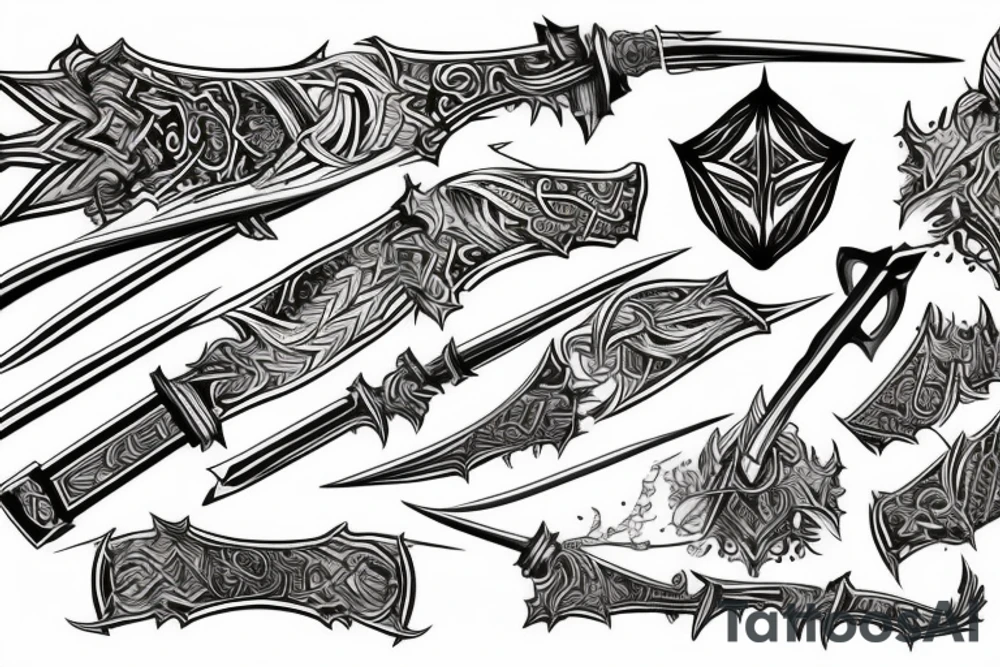 flaming sword tattoo idea