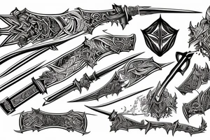 flaming sword tattoo idea