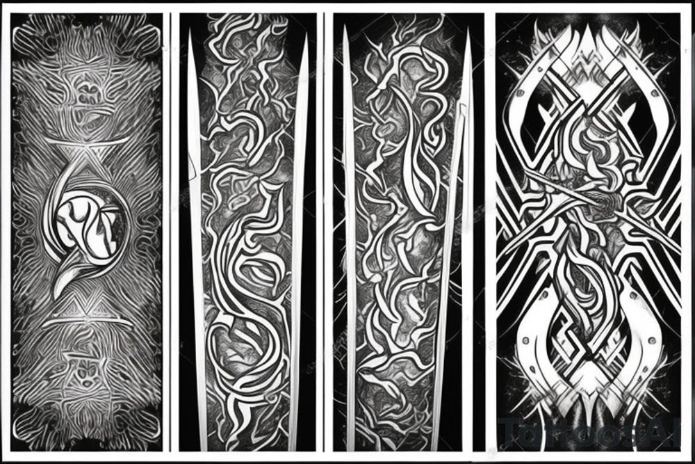 flaming sword tattoo idea