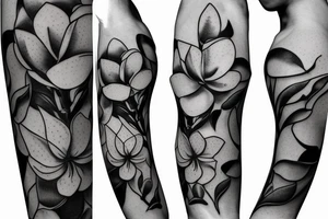 Curved magnolia Flowers that are fading into the skin tattoo idea