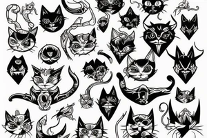 Demon cat tattoo idea