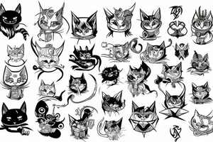 Demon cat tattoo idea