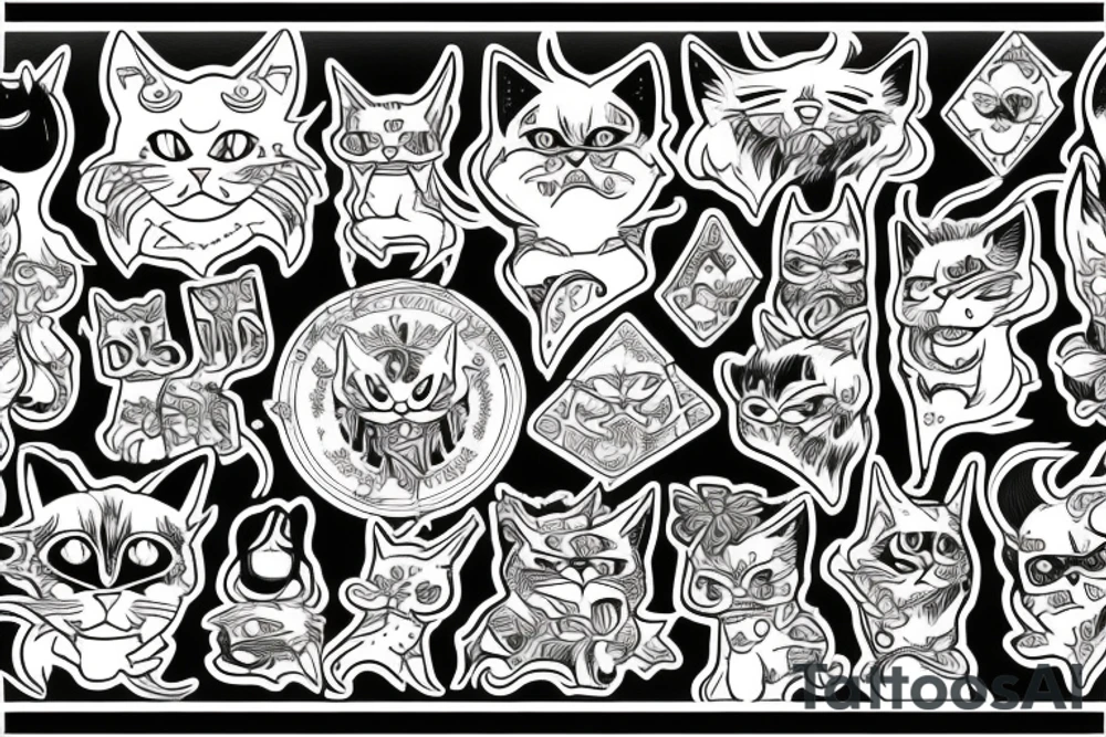 Demon cat tattoo idea