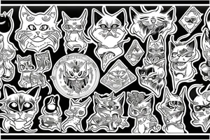 Demon cat tattoo idea