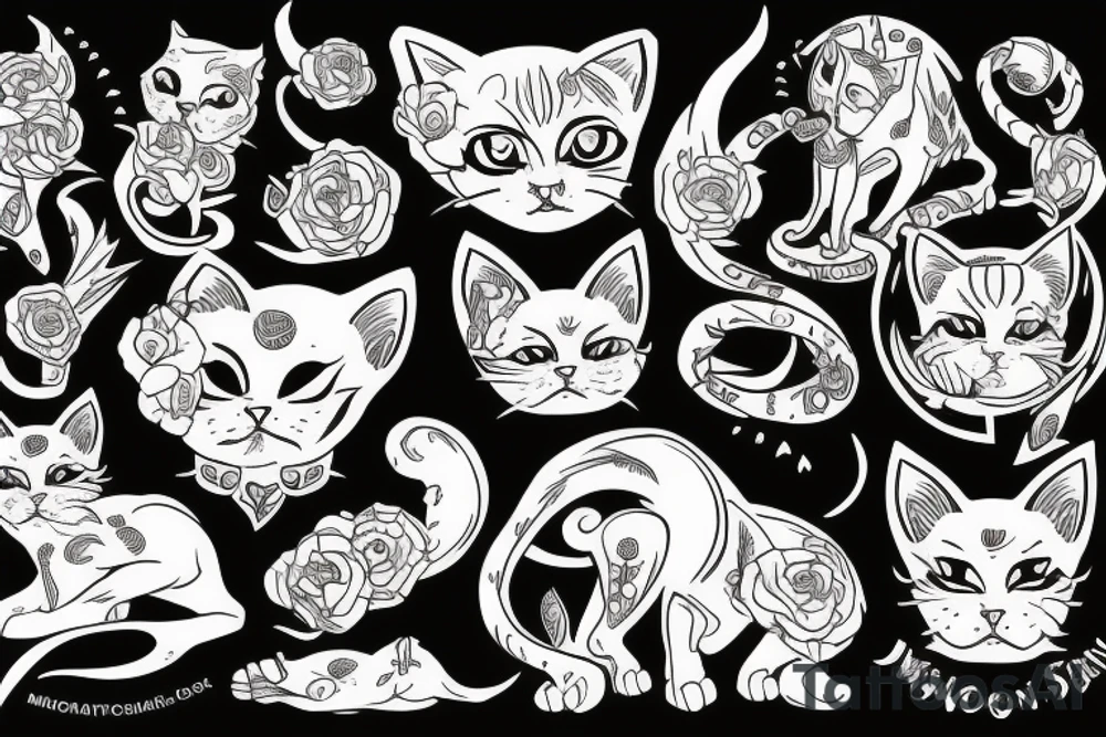 Demon cat tattoo idea