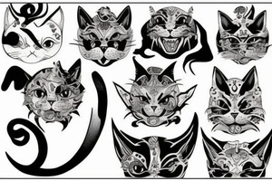 Demon cat tattoo idea