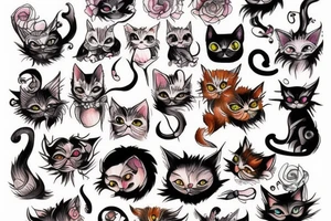 Demon cat tattoo idea