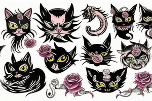 Demon cat tattoo idea