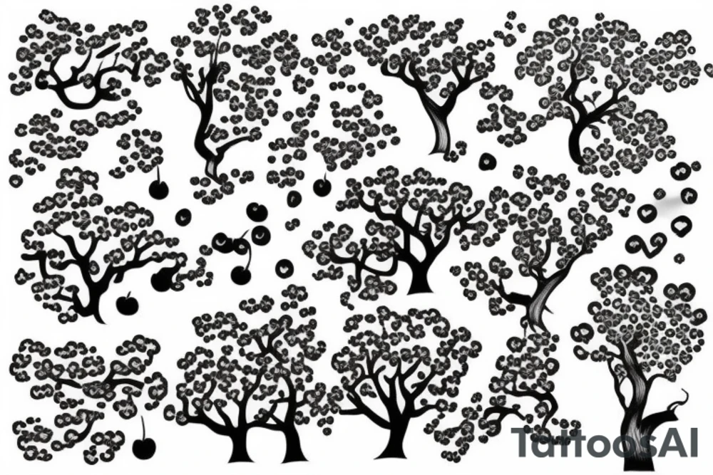 Cherry tree with clouds tattoo idea