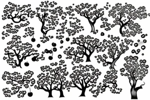 Cherry tree with clouds tattoo idea