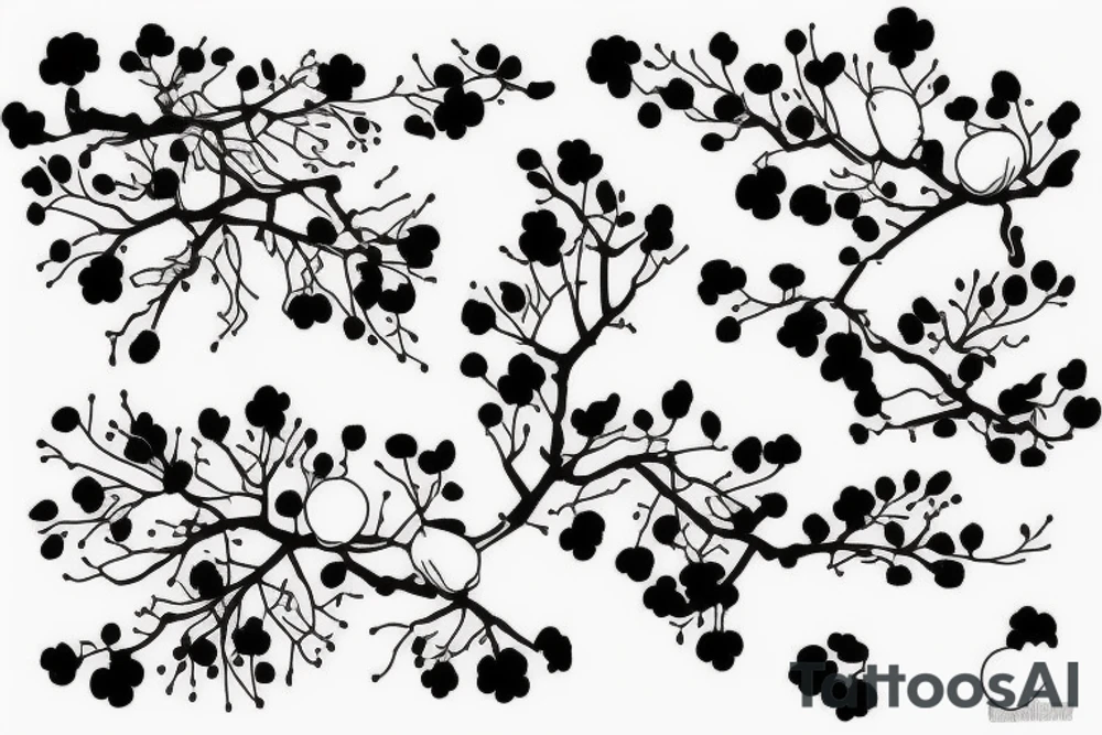 Cherry tree with clouds in the background tattoo idea
