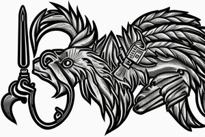 Palm anubis marijuana gun taurus tattoo idea