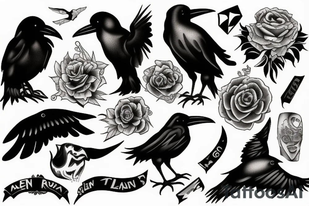 raven tattoo idea