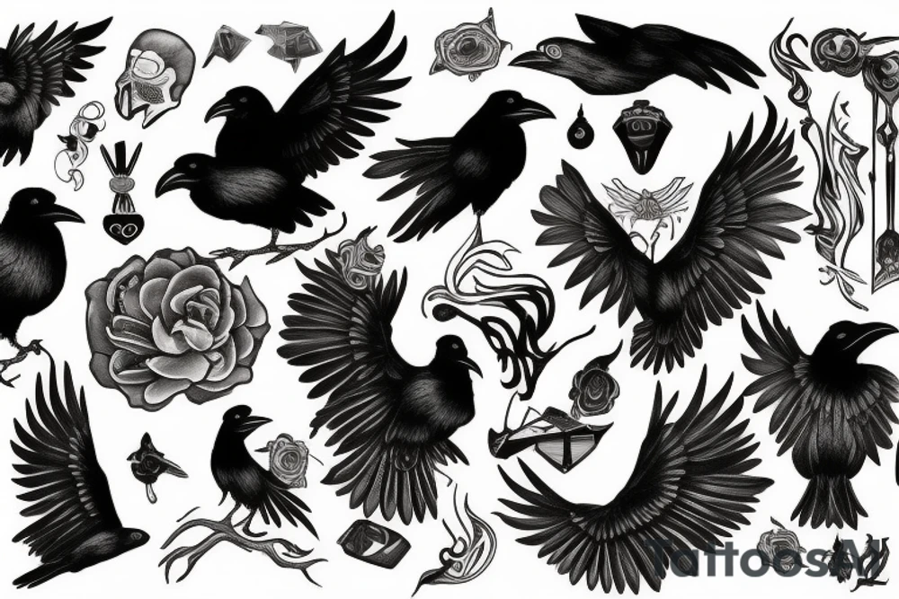 raven tattoo idea