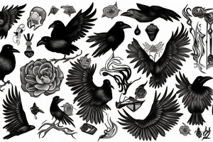 raven tattoo idea