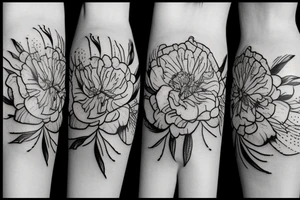 Pink Carnation flower and lightening tattoo idea