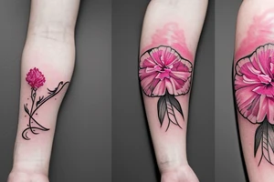 Pink Carnation flower and lightening tattoo idea