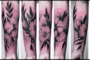 Pink Carnation flower and lightening bolt tattoo idea