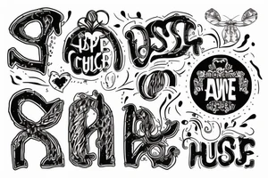 House with text: 'Huisje 5' tattoo idea