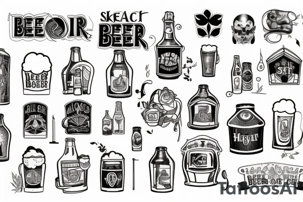 A house with beer tattoo idea