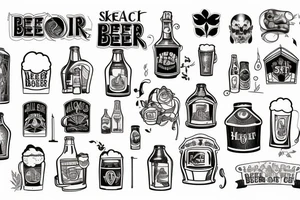 A house with beer tattoo idea