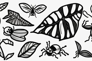 Lady bug on a monstera tattoo idea