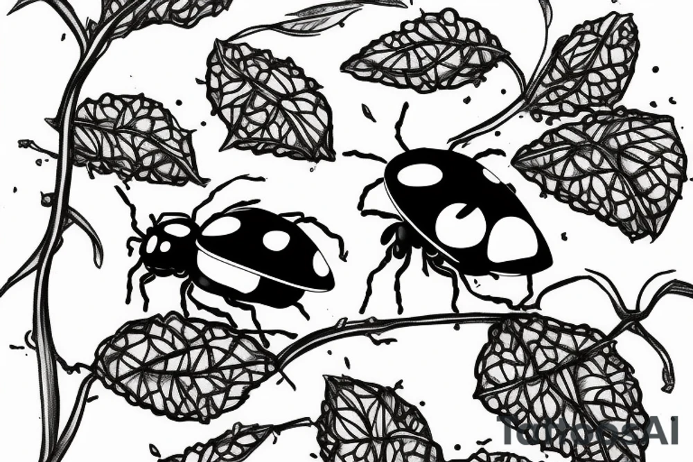 Lady bug on a vine tattoo idea