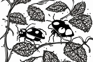 Lady bug on a vine tattoo idea