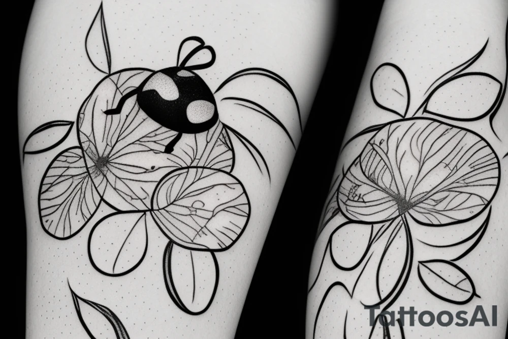 Lady bug on a vine tattoo idea