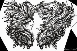 Upper back angel falling tattoo idea